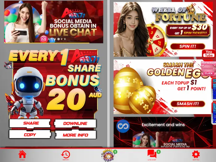 AUD77 Casino bonus